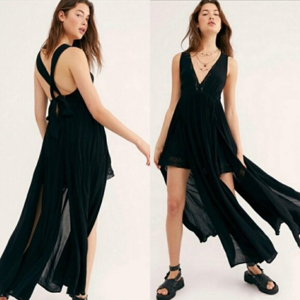Free People Small Anthropologie Maxi Lace Sleeveless Dress Strong Statement